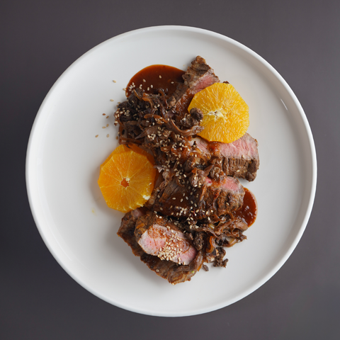 Orange and Ginger Flank Steak - (3 x 4oz each, approx.)